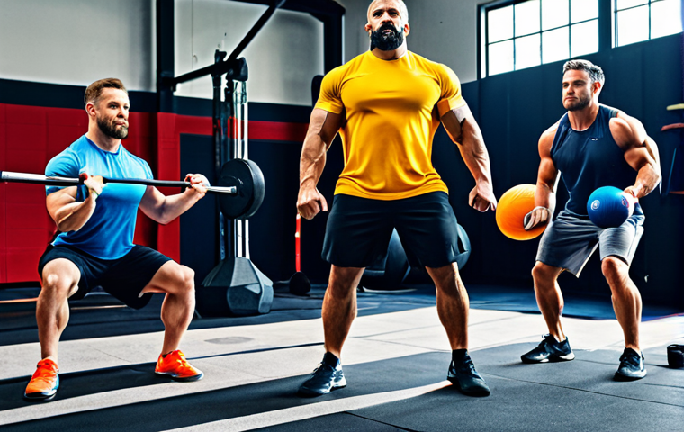 **

"A diverse group of athletes participating in a CrossFit workout, fully clothed in athletic wear, inside a bright and spacious gym with various equipment (barbells, jump ropes, medicine balls), safe for work, appropriate content, family-friendly, professional fitness photography, perfect anatomy, natural proportions."

**