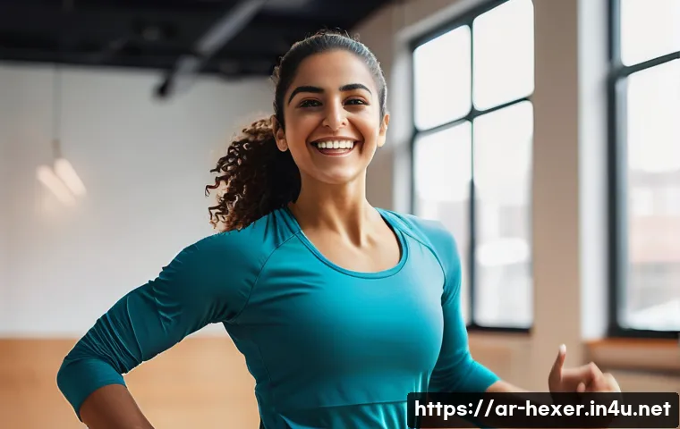 유산소 운동으로 체중 감량하기 - **Prompt:** A dynamic, full-body shot of a young Arab woman in her late 20s, with a radiant smile, g...