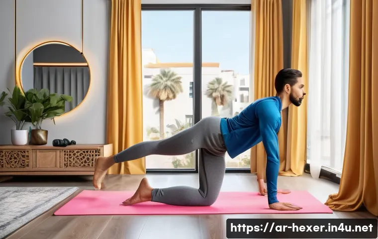 스마트 홈트 기구  미러와 톤 비교 - A sleek, modern home gym scene featuring the Mirror fitness device mounted elegantly on a living roo...