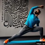 Home 22 플랭크 변형 동작과 효과 - A fit Middle Eastern man performing a dynamic plank exercise with one arm raised and one leg lifted ...