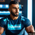 Home 21 기능성 스포츠 음료의 효과와 추천 - A dynamic Arabic male athlete in modern sportswear with subtle Middle Eastern features, energeticall...